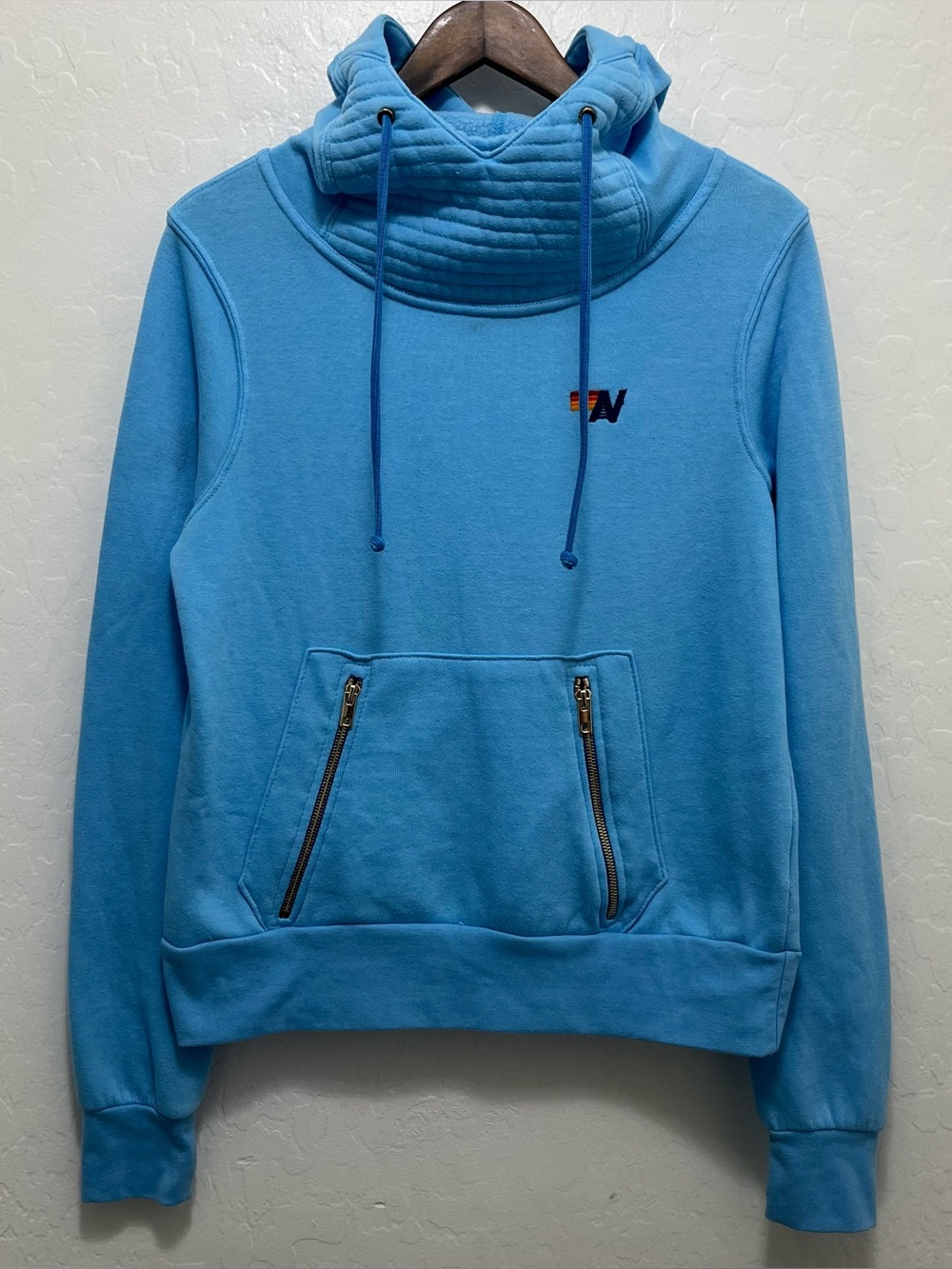 Aviator Nation Ninja Hoodie in Sky Blue Size XS UNISEX